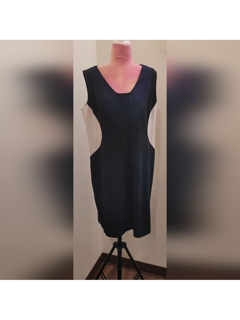 Ann Taylor Navy Blue Midi Dress Size 14